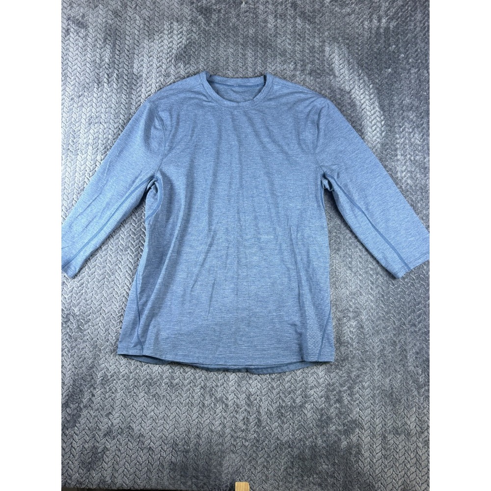Lululemon Shirt Mens XS Blue Long Sleeve Crew Neck Athletic Gym Workout